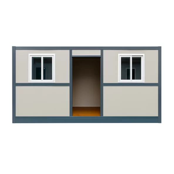Contenedor plegable gris antracita - ventana de doble acristalamiento / puerta lateral 5800 x 2500 x 2450 (largo x ancho x alto mm)