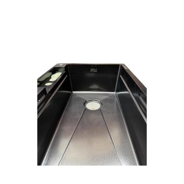 Chiuvetă modernă de bucătărie culoare: negru, multifuncțională, duș extractibil,suport cutite, spălător pahare, filtrare apă, inox, calitate premium, accesorii incluse dimensiuni 750*460*220mm-PRODUS RESIGILAT!