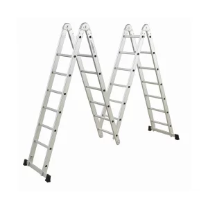 Escalera plegable multifuncional con bisagras grandes (4x6 peldaños)