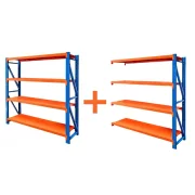 Extensión – Estantería profesional de almacenamiento L1500 x An1500 x H2000 – 400 kg