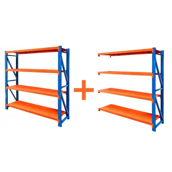 Extensión – Estantería profesional de almacenamiento L1500 x An1500 x H2000 – 400 kg