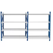 Extensión – Estantería profesional para almacenamiento – L2000xAn400xAl2000 – 800 kg (Azul y Blanco)