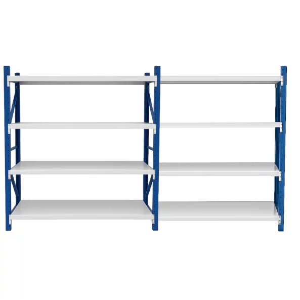 Extensión – Estantería profesional para almacenamiento – L2000xAn400xAl2000 – 800 kg (Azul y Blanco)