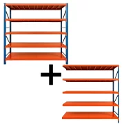 Extensión – Estantería profesional de almacenamiento L2000 x An600 x H2000, capacidad 3600 kg