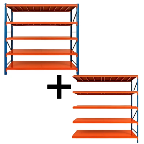 Extensión – Estantería profesional de almacenamiento L2000 x An600 x H2000, capacidad 3600 kg