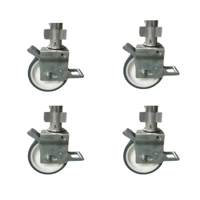 Set de 4 roti pentru schela din aluminiu cu frana 8 inch