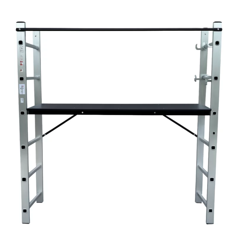 Scară Multifuncțională din aluminiu -schelă 2x6 trepte cu 2 suporți laterali de stabilizare