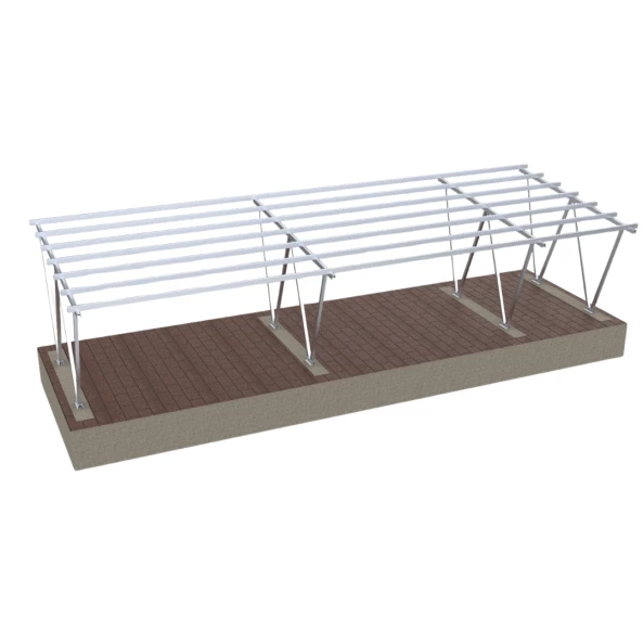 Carport din -aluminiu- pentru 6 mașini (Pachetul nu contine panouri fotovoltaice)