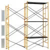 Andamio de acero 3600 largo × 900 ancho × 6000 alto mm, con 24 diagonales y 6 plataformas