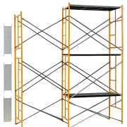Andamio de acero 3600 largo × 900 ancho × 6000 alto mm, con 24 diagonales y 6 plataformas
