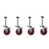 4 db acél állványkerék készlet fékkel 6 hüvelyk (145 mm)