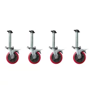4 db acél állványkerék készlet fékkel 6 hüvelyk (145 mm)