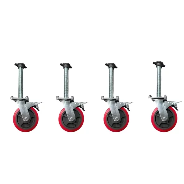 4 db acél állványkerék készlet fékkel 6 hüvelyk (145 mm)