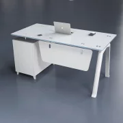 Modern íróasztal edzett üveglappal és ergonomikus műbőr székkel – Prémium dizájn, elegancia és kényelem