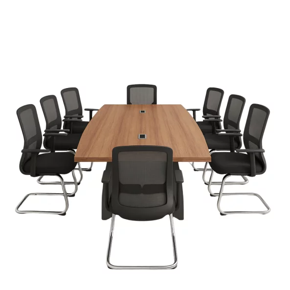 Set Forest Prime &amp; Novaris - Masa de conferinta si Scaun de birou ergonomic, cu picioare de aluminiu