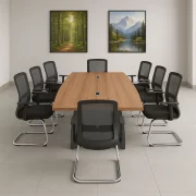Set Forest Prime &amp; Novaris - Masa de conferinta si Scaun de birou ergonomic, cu picioare de aluminiu