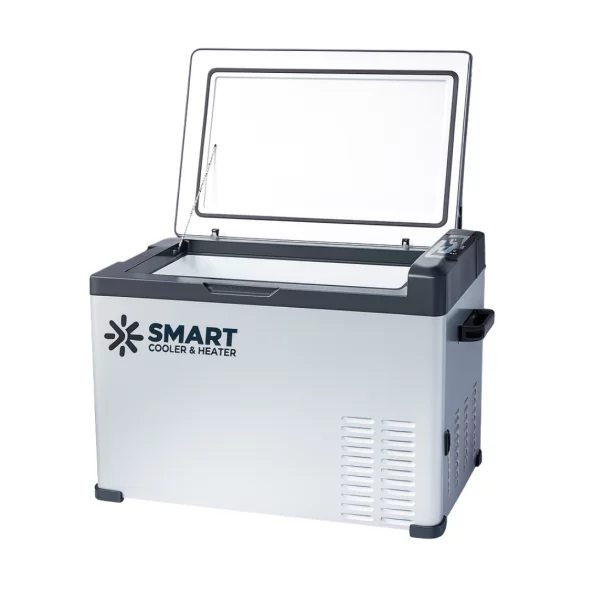Autós hűtő kompresszorral, Smart Cooler 40l, 12/24 V, LCD kijelzővel és Bluetooth-szal, környezetvédelmi díjjal együtt – ÚJRACSOMAGOLT TERMÉK!