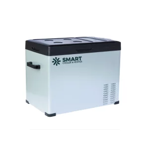 Autós hűtő kompresszorral, smart cooler 50L, 12/24 V, LCD kijelzővel és Bluetooth-szal, zöld adóval együtt – ÚJRACSOMAGOLT TERMÉK!