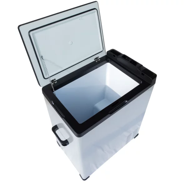 Autós hűtő kompresszorral, Smart Cooler 75L, 12/24V, LCD kijelzővel és Bluetooth-szal, környezetvédelmi díjjal együtt – ÚJRACSOMAGOLT TERMÉK!