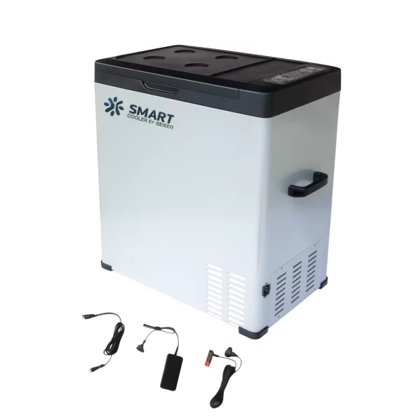Autós hűtő kompresszorral, Smart Cooler 75L, 12/24V, LCD kijelzővel és Bluetooth-szal, környezetvédelmi díjjal együtt – ÚJRACSOMAGOLT TERMÉK!