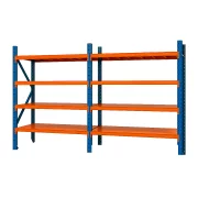 Bővítő elem – Professzionális tárolópolc – 4 szint, 500 kg/szint – H1900 x Sz600 x M2500, 2000 kg