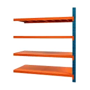 Bővítő elem – Professzionális tárolópolc – 4 szint, 500 kg/szint – H1900 x Sz600 x M2500, 2000 kg