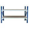 Banco de trabajo industrial de contrachapado (largo x fondo x alto): 1000 mm, 200 kg/nivel, azul y blanco