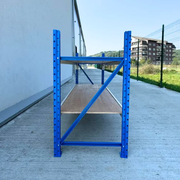 Masa de lucru industriala cu placaj L2000 x D600 x H1000 -200kg/nivel BLUE &amp; WHITE