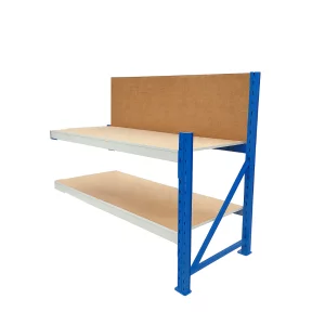 Prelungire pentru masa de lucru industriala cu panou din placaj L2000 x D600 x H1000/1500mm-200kg/nivel BLUE &amp; WHITE