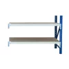 Extensión para banco de trabajo industrial con contrachapado L1000 x P600 x H1000 mm - 200 kg/nivel AZUL Y BLANCO