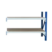 Extensión para banco de trabajo industrial con contrachapado L1000 x P600 x H1000 mm - 200 kg/nivel AZUL Y BLANCO