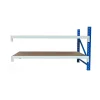 Extensión para banco de trabajo industrial con contrachapado L2000 x P600 x H1000 mm - 200 kg/nivel AZUL Y BLANCO