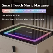 Noptiera inteligenta cu încărcare wireless și iluminare LED –culoare: alb, 3 Sertare de depozitare, difuzor Bluetooth