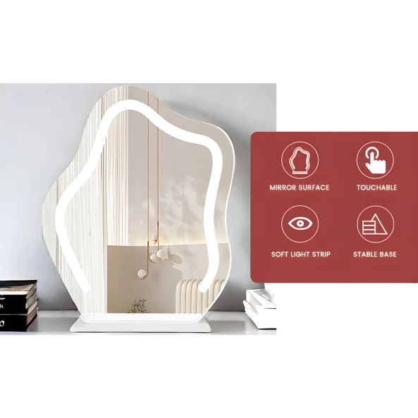 Espejo de maquillaje con iluminación LED inteligente