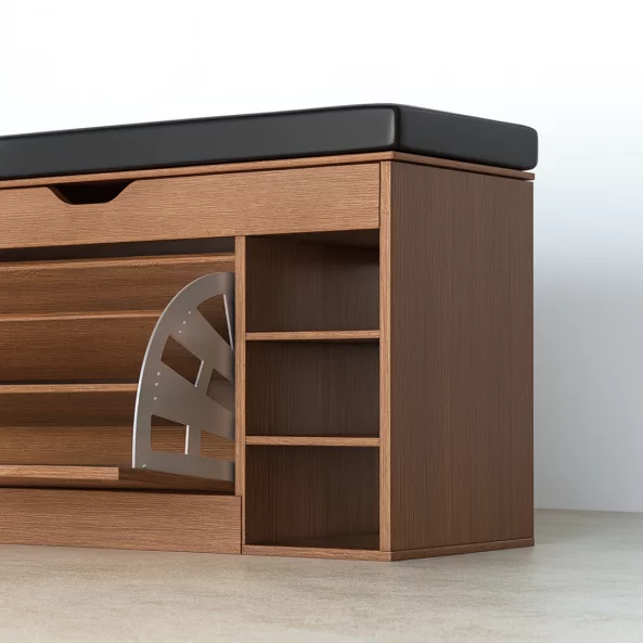 Cipősszekrény paddal – Modern és elegáns design, 100x34x50 cm, barna színben, ideális a rendszerezéshez és kényelemhez