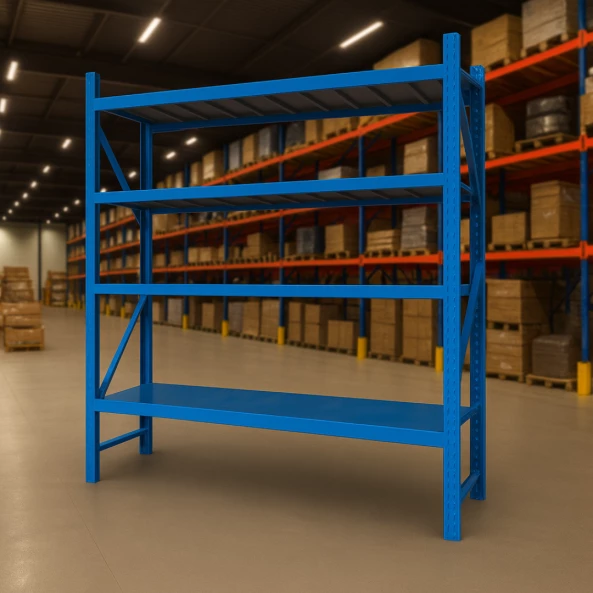 Raft profesional pentru depozitare H2500xl600xL2070,800 kg-BLUE-4 niveluri