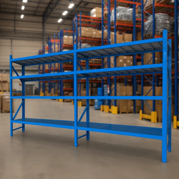 Extensie-Raft profesional pentru depozitare H2500xl600xL2000,800 kg-BLUE-4 niveluri