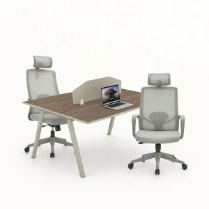 Operatív iroda szett, munkaállomás – 2 munkahely beépített mobil szekrényekkel és ergonomikus, állítható irodai székkel, modern és elegáns design, prémium minőség