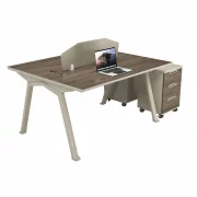 Operatív iroda szett, munkaállomás – 2 munkahely beépített mobil szekrényekkel és ergonomikus, állítható irodai székkel, modern és elegáns design, prémium minőség