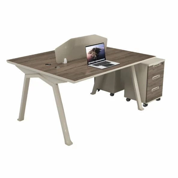 Operatív iroda szett, munkaállomás – 2 munkahely beépített mobil szekrényekkel és ergonomikus, állítható irodai székkel, modern és elegáns design, prémium minőség