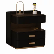 Интелигентно нощно шкафче с безжично зареждане 15W, LED осветление с 3 цвята, вграден сейф и нощна лампа със сензор