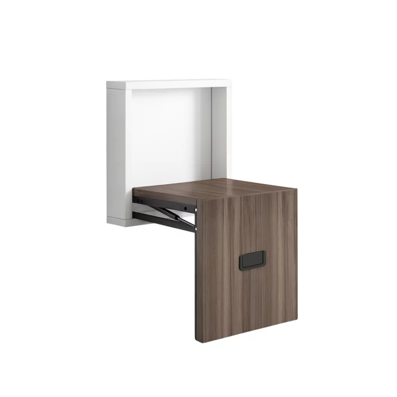 Scaun pliabil de perete din lemn pentru încălțăminte – MDF & oțel, design modern-maro