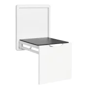 Scaun pliabil de perete pentru încălțăminte – aliaj de aluminiu și oțel-alb