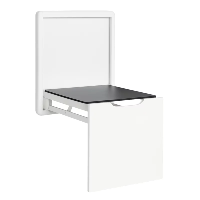 Scaun pliabil de perete pentru încălțăminte – aliaj de aluminiu și oțel-alb