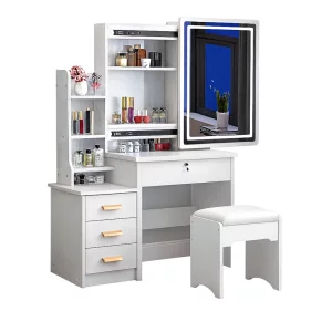 Tocador de maquillaje con espejo iluminado LED