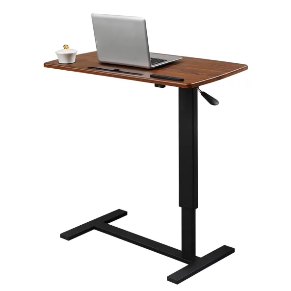 Masă reglabilă pentru laptop cu suport pentru cană și slot – design modern, robustă și multifuncțională-80x40x(66-94)cm-walnut