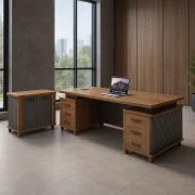 Birou directorial cu dulap lateral mobil-design elegant ,dimensiuni W1800*D900*H750