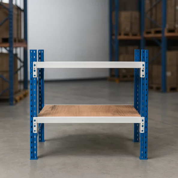 Masa de lucru industriala cu placaj L1000 x D600 x H1000mm-200kg/nivel Blue &amp; White