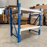 Masa de lucru industriala cu placaj L1000 x D600 x H1000mm-200kg/nivel Blue &amp; White