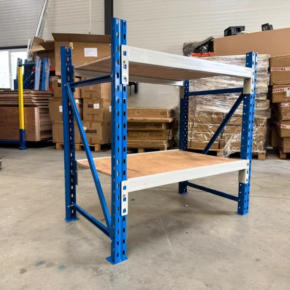 Masa de lucru industriala cu placaj L1000 x D600 x H1000mm-200kg/nivel Blue &amp; White